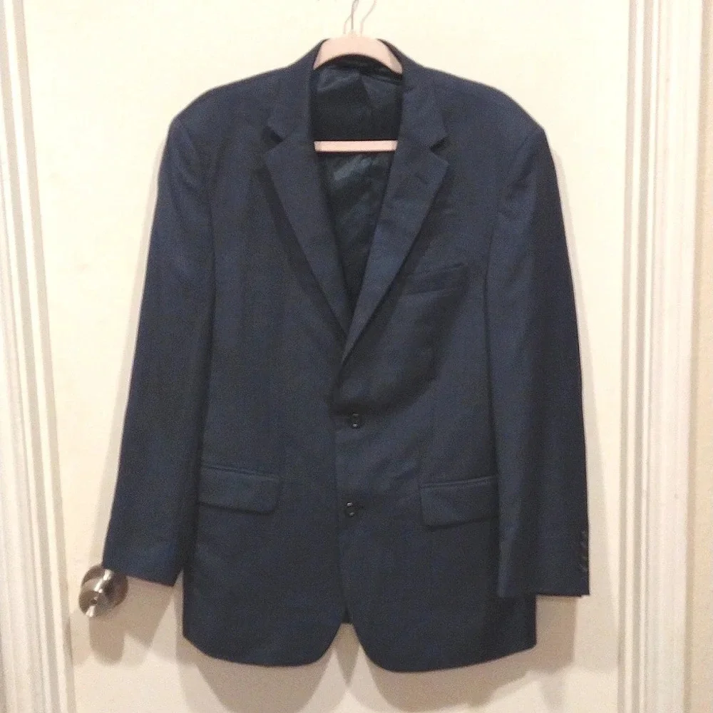 Jos. A. Bank Classic Men's Blue Wool Blend Blazer Suit Coat Size 42L Slim Fit